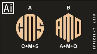 How To Draw Any Letters Logo In Polygon & Circle | Adobe Illustrator | logo process | logo | part 1