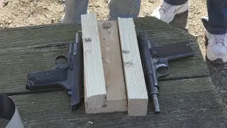 9mm Vs 7.62x25 Shot into 2x4's
