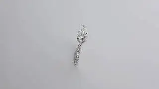 0 40 Karaat kleine diamanten pav&eacute; verlovingsring