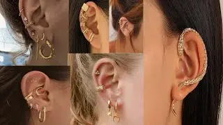 Gold Ear Cuffs Earrings Designs/Types Of Ear Cuffs/Ear Cuffs Earrings for Women/Layers Gold Ear Cuff