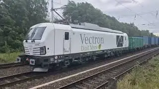 Dual Mode Vectron 248 080 4 (Northrail) speeding thru Viersen with a very light load