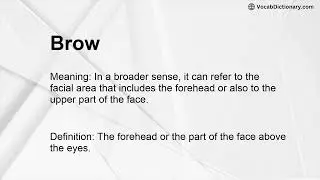 Brow Meaning
