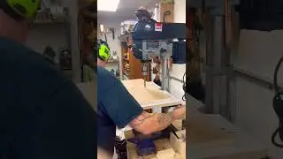 Drilling the first holes with the new drill press