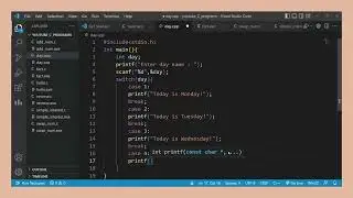 C Programming: Print Day Name using Switch-Case-Default statement