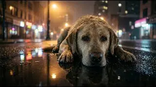 music film|Tired dog on empty street after rain