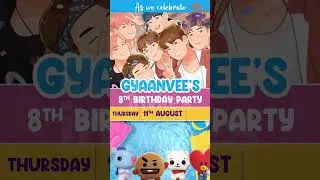Birthday Invite | Birthday E-Invite | Gyanvee's Birthday Invite