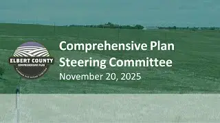Elbert County - Comprehensive Plan Steering Committee - 11/20/2025