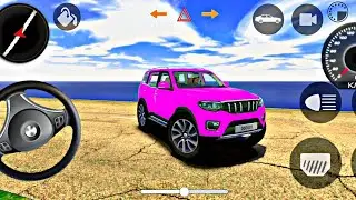 ​🩷 New Pink Scorpio-N Beach Drive! 🌊 समंदर किनारे गुलाबी गाड़ी का जलवा 🔥 Indian Car Simulator 3D 🏁