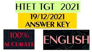 HTET TGT ANSWER KEY OF ENGLISH