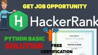 Hackerrank Python Solutions|Hackerrank  Free  Skill Certification |#hackerrank #python