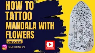 How to tattoo mandala with flowers with instructions #how #tattoo #capcut