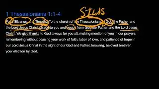1 Thess 1:1-4 Faith, Hope, and Love
