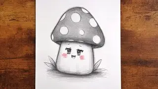 How to Draw a Cute Kawaii Mushroom | Easy Pencil Sketch Tutorial