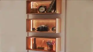 Wall Mounted Floating Cube Shelves LED Lighted Building Plans DIY Decor