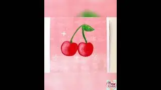 How to Paint Cherries🍒 / cherry painting #shorts #art #paintaing #trending #artist