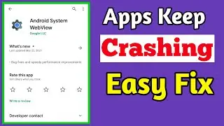 Fix Android Apps Keeps Crashing / Closing Issue | Simple Easy Fix