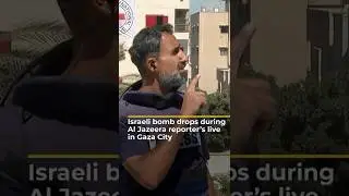Israeli bomb drops during Al Jazeera reporter&rsquo;s live | AJ #shorts