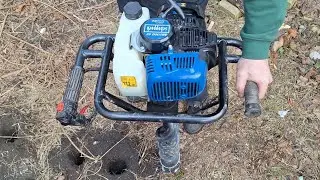 Petrol earth auger or hole puncher for planting trees Scheppach EB2000 SE #scheppach