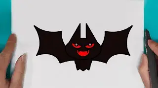 How to draw Halloween Vampire Bat easy for beginners  drawing Halloween Vampire Bat
