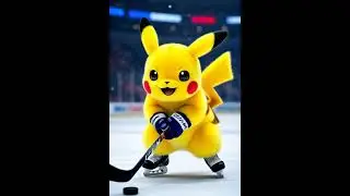 Pikachu is playing hockey #pokemon