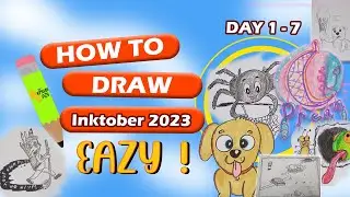 Inktober 2023 Compilation Day 1-7 | Easy Drawing Tutorial for Kids | Drawing Eazy