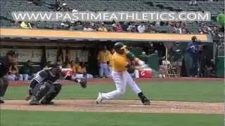 Oakland A's Yoenis Cespedes Slow Motion Home Run Baseball Swing - Hitting Mechanics Instruction