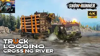 SnowRunner - Logging Truck Crossing River - Extreme Terrain | Tatra T815-7 | Logitech G29 Steering