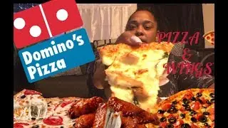 DOMINOS PIZZA 🍕 || SOCIAL EATING | EATING SHOW