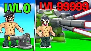 Upgrading TURRETS into GOD TURRETS in ROBLOX TOWER DEFENSE!