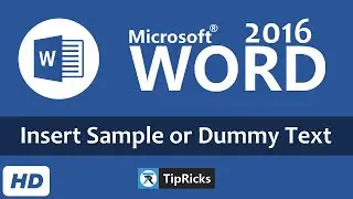 How to Insert Sample or Dummy Text in Microsoft Office Word | TipRicks