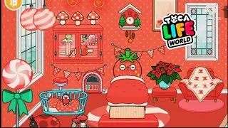 One color room challenge in Toca Boca (RED) #tocaboca #tocalifeworld