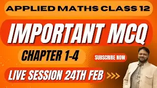 Important MCQ | ch1,2,3,4 | CBSE Exam 2023-24 Applied Maths Class  12 | Gaur Classes