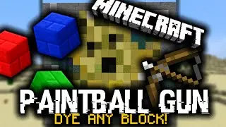 Minecraft: PAINTBALL GUNS! Which dye any block! (Only One Command!)