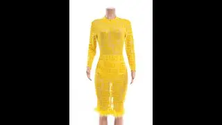 New plus size mesh see through splice underpants lining batch printing tight stretch dress (B20098)