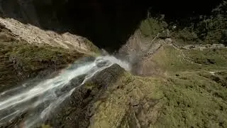 Gocta Falls by Drone (downwards)