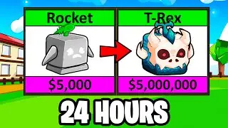 Trading From Rocket To T-Rex In 24 Hours (Blox Fruits)