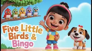 Five little birds counting|Nursery rhymes for Babies, kids by AMANI KIDS WORLD-ABCs/123s.
