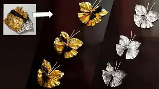 DIY simple butterflies with chocolate wrappers/reuse of chocolate wrappers/Bhagat's creations