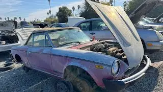 1980 Fiat Spider at Junkyard in California