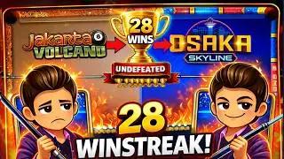 28 Winstreak From Jakarta to OSAKA 😱 Can we Make 200M Coins? 8 Ball Pool - GamingWithK