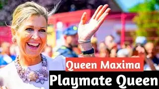 Queen M&aacute;xima of the Netherlands brings a touch of glamour to a playground in  Zevenbergschen Hoek