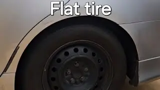 Plugging a slow leak (Tire Repair) with my new cameraman.