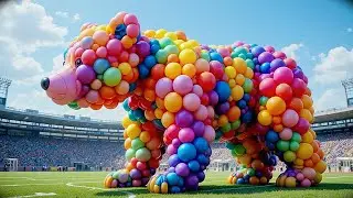 The Mascots vibrato assistant Bull placed jolly balloon land 