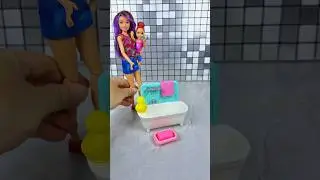 Satisfying With Unboxing Barbie Doll Bathroom Set Toys #shorts #asmr