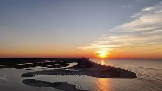 Drone at Sunrise at Tubbs Inlet - East End Sunset Beach Island NC Aug 27 2025