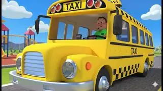 Wheels on the Taxi Bus || A Day's Journey in a Taxi || 148 Seconds | Crocomix Kids TV