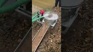 Gold panning process in river bed- Good tools and machinery can increase work efficiency