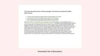 Google Ads Creative Certification Assessment Answers - Download PDF - Latest exam version