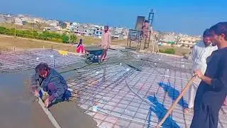 Slab concrete on building⚡️R cc concrete with cement mixer
