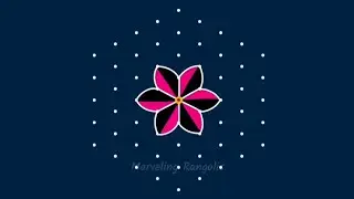 rangoli designs 3d with color kolam // trending muggulu 9 x 5 dots